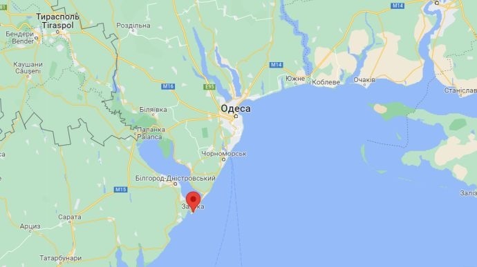 Селище Затока на карті Одеської області